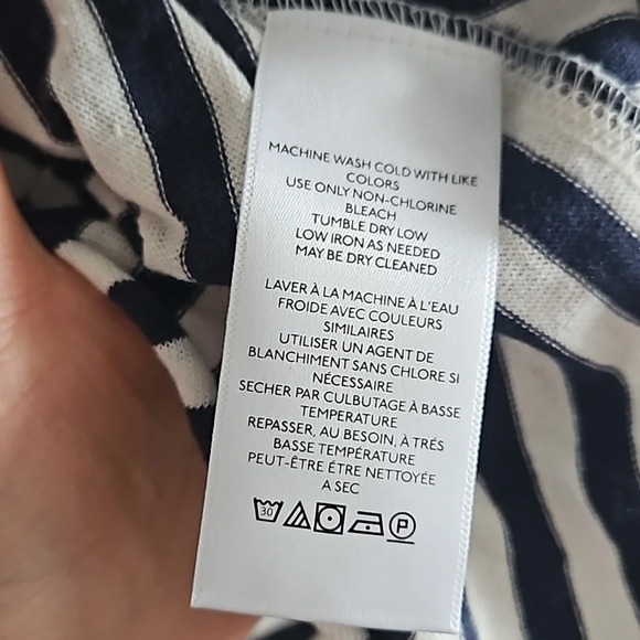 FREE PEOPLE  Striped Angel Tee Navy Blue White Small NWOT - Picture 4 of 4